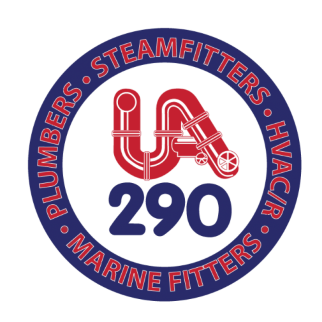 Logo of UA 290: Plumbers • Steamfitters • HVAC/R • Marine Fitters
